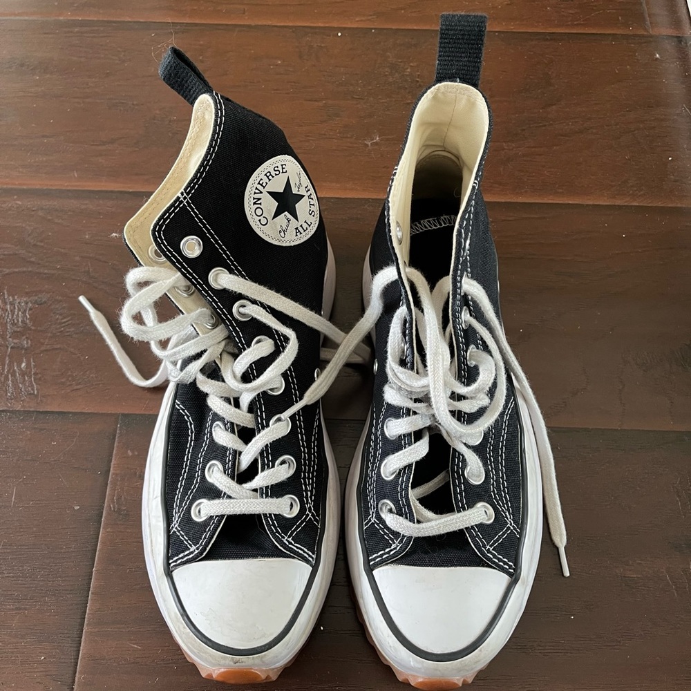 Platform Converse Black and White High-Top Sneakers
